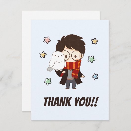 Magische Harry Potter™ en Zweinstein Verjaardag Bedankkaart (Voorkant / Achterkant)