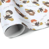 Magische Harry Potter™ en Zweinstein Verjaardag Cadeaupapier (Rol Hoek)