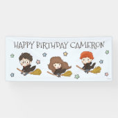 Magische Harry Potter™ en Zweinstein Verjaardag Spandoek (Horizontaal)