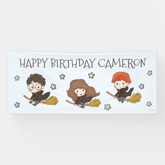 Magische Harry Potter™ en Zweinstein Verjaardag Spandoek (Horizontaal)