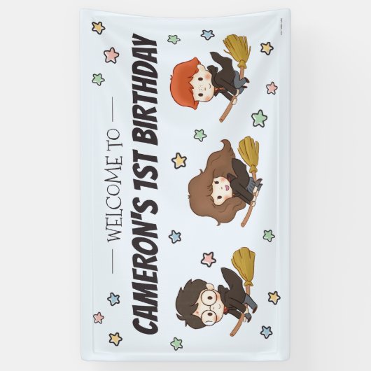 Magische Harry Potter™ en Zweinstein Verjaardag Spandoek (Verticaal)