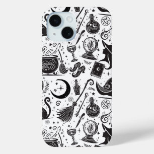 Magische Heks Whimsical Wicca Pagan Zwart & Wit