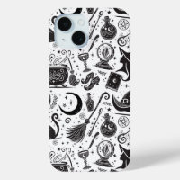 Magische Heks Whimsical Wiccan Pagan Zwart & Wit