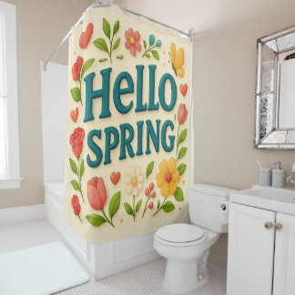 Magische Hello Spring citaat Douchegordijn