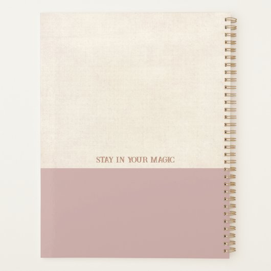 Magische hemelse paddenstoel mot maan boho planner (Achterkant)