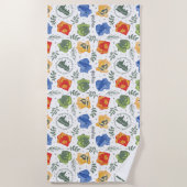 Magische Herbologie HOGWARTS™ Huizen Patroon Strandlaken (Voorkant)