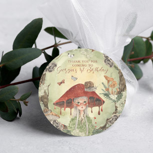 Magische Herfstbosfee Verjaardag Ronde Sticker