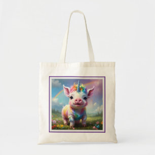 "Magische Hoeven: De Regenboog Eenhoorn Varken" Tote Bag