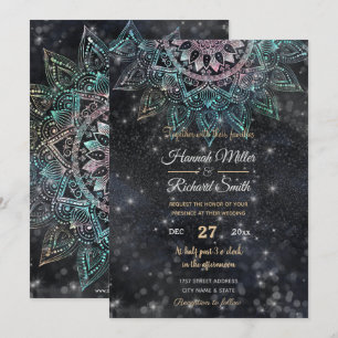 Magische holografische Mandala Glitter Sparks Desi Kaart