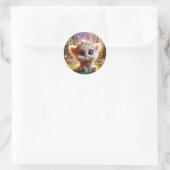 Magische hond ronde sticker (Tas)