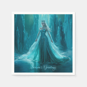 Magische Ice Queen Winter Kerstmis Servet