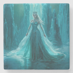 Magische Ice Queen Winter Kerstmis Stenen Onderzetter