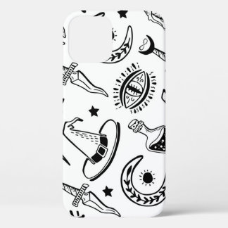 Magische Inkt Tekening Naadloos Patroon iPhone 12 Hoesje