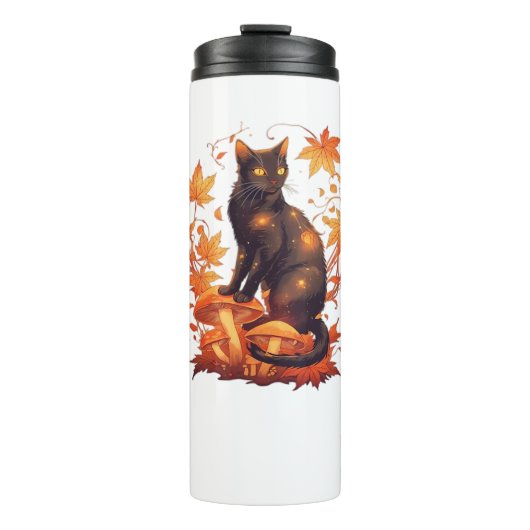 Magische introverte Cat Pastel Witch Pet Halloween Thermosbeker (Voorkant)