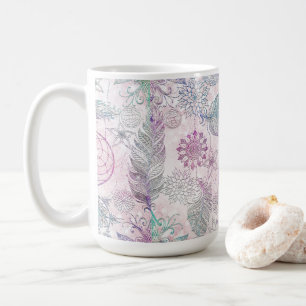 Magische Iridiserende Glitter Veren Droomvanger Koffiemok