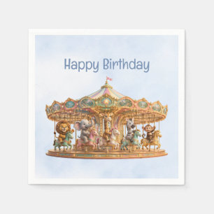 Magische Jungle Draaimolen Happy Birthday Servet
