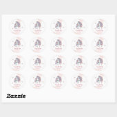 Magische Kasteel Eenhoorn Roze Prinses 1e Verjaard Ronde Sticker (Vel)