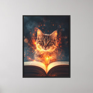 Magische kat muurkunst canvas afdruk