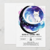 Magische Kat Printable Verjaardag Kaart (Voorkant / Achterkant)