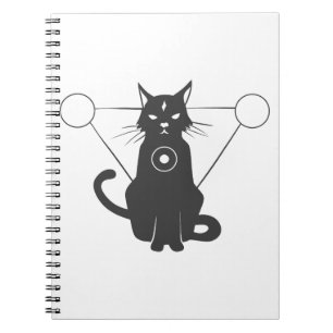 Magische kattensilhouet - Kies achtergrondkleur Notitieboek