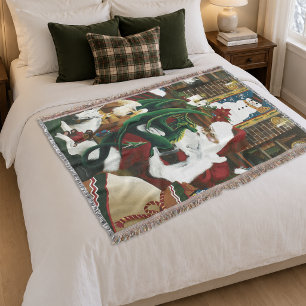 Magische Kerst Fantasie Kerstman Draak Yule Knus Deken