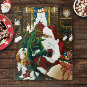 Magische Kerst Fantasie Kerstman Draak Yule Knus Legpuzzel