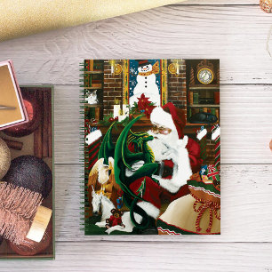 Magische Kerst Fantasie Kerstman Draak Yule Knus Notitieboek