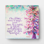 Magische Kerst Inspirerend Paarse Plaque Fotoplaat (Voorkant)