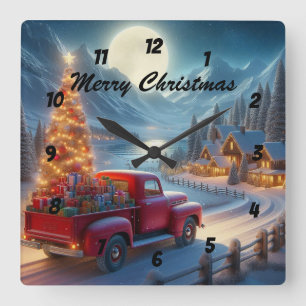 Magische kerstavond levering vierkante klok