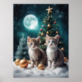 Magische kerstavond met Kittens van Tree Poster (Voorkant)