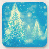 Magische kerstbomen bier onderzetter (Voorkant)
