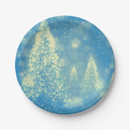 Magische kerstbomen papieren bordje (Voorkant)