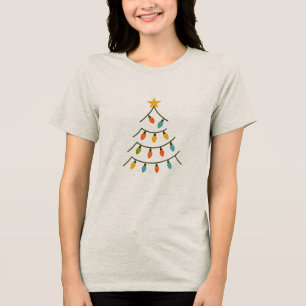 Magische Kerstboom Lichtgloed Tri-Blend Shirt