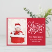 Magische kerstkaart met foto (Staand voorkant)