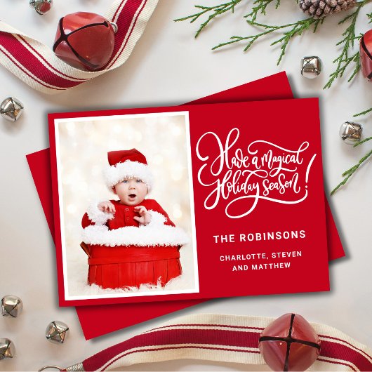 Magische kerstkaart met foto