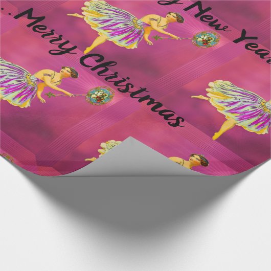 Magische kerstkheer II Fun Fairy Cadeaupapier (Hoek)