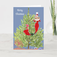 Magische Kerstmis met Mermaid Holiday Kaart