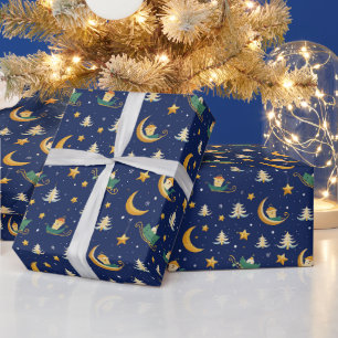 Magische Kerstnacht Patroon Cadeaupapier