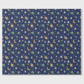 Magische Kerstnacht Patroon Cadeaupapier (Vlak)