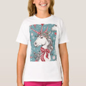Magische kerstunicorn t-shirt (Voorkant)