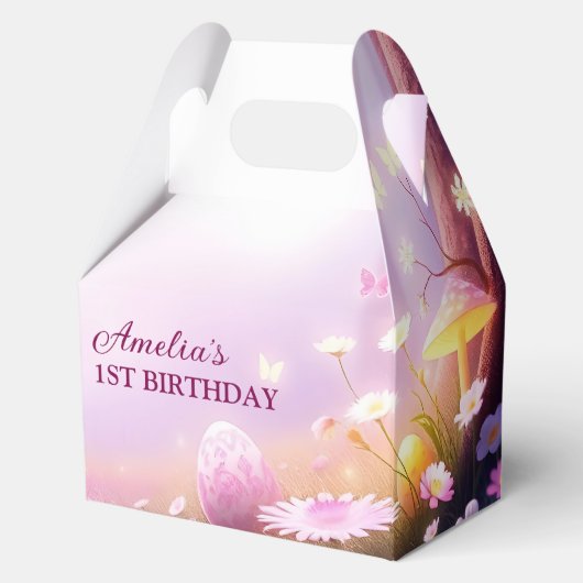 Magische Kinder roze paasthema verjaardag Bedankdoosjes (Voorkant)