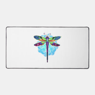 Magische kleurrijke dragonfly Mandala Bureaumat