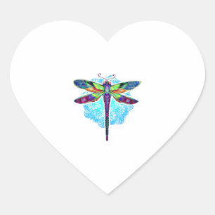 Magische kleurrijke dragonfly Mandala Hart Sticker