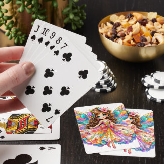 Magische Kleurrijke Fee Digitale Clipart - Schatti Pokerkaarten