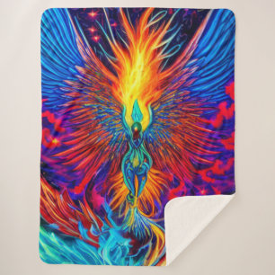 Magische kleurrijke Phoenix Sherpa Blanket Deken