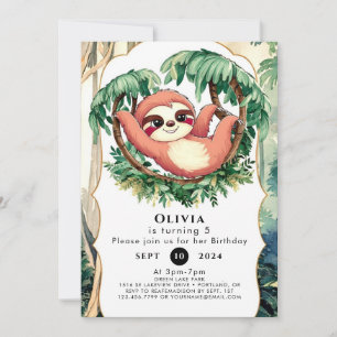 Magische Kleurrijke Sloth Verjaardag Kaart