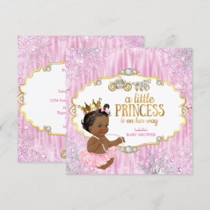 Magische Koets Prinses Baby Shower Roze Etnisch Kaart