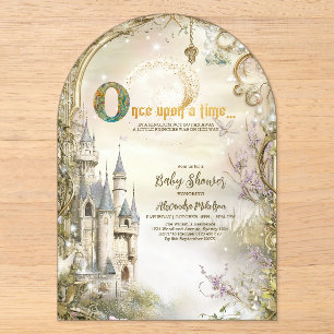 Magische Koninklijke Baby Shower Acryl Uitnodigingen