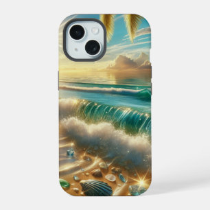 Magische kustlijn met Blue Waves en Zee iPhone 15 Hoesje