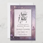 Magische Lavendel Fairy Lights bruiloft Save The Date (Voorkant)